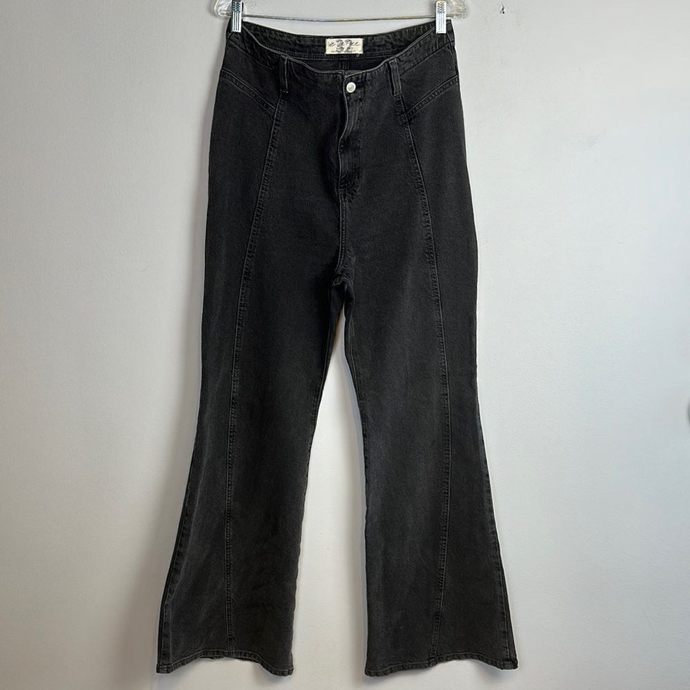 Free People We The Free Florence Flare Jeans High Rise Size 32 Stretch Cotton - Picture 2 of 16
